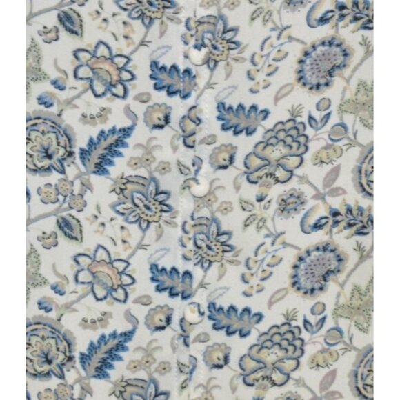 Rose + Olive Womens Blue Floral Button Up V-Neck Blouse Top Plus Size 2X Office - Picture 4 of 10